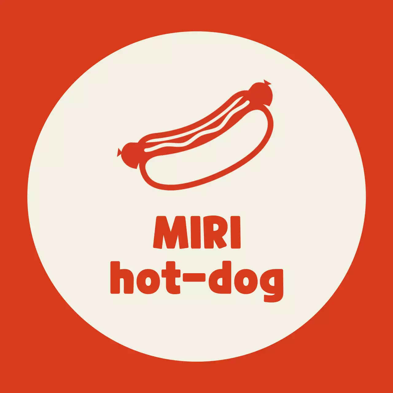 Vendeur d'un restaurant de hot-dogs sur fond ivoire avec contour rouge