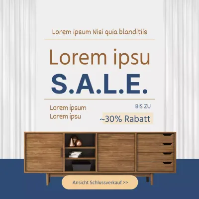 Verkauf von blauen, sauberen Möbeln