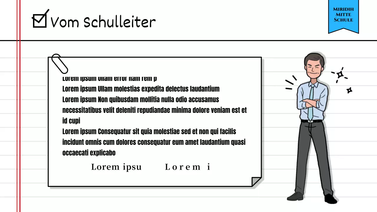 Bekanntgabe der Ergebnisse der Schülerratswahlen mit einem niedlichen gelben Schulheftkonzept