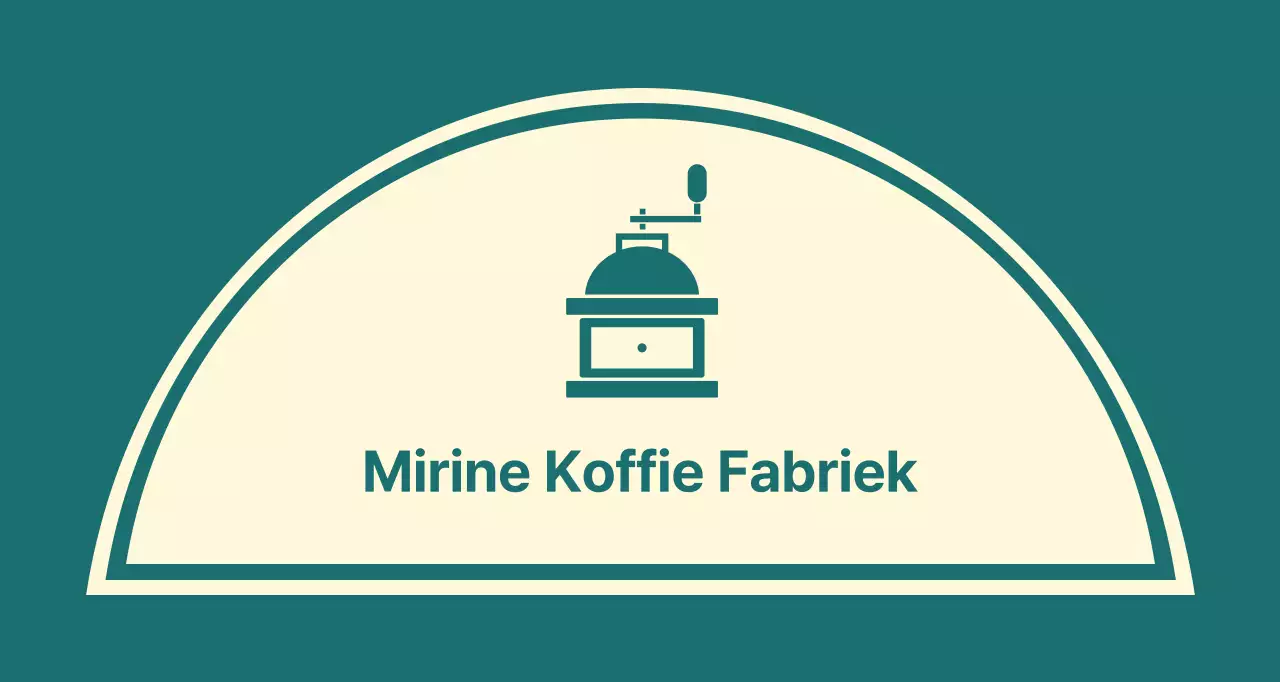 Koffie café balsa met een turquoise lijn die een koffiemolen voorstelt