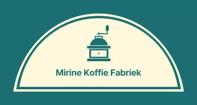 Koffie café balsa met een turquoise lijn die een koffiemolen voorstelt