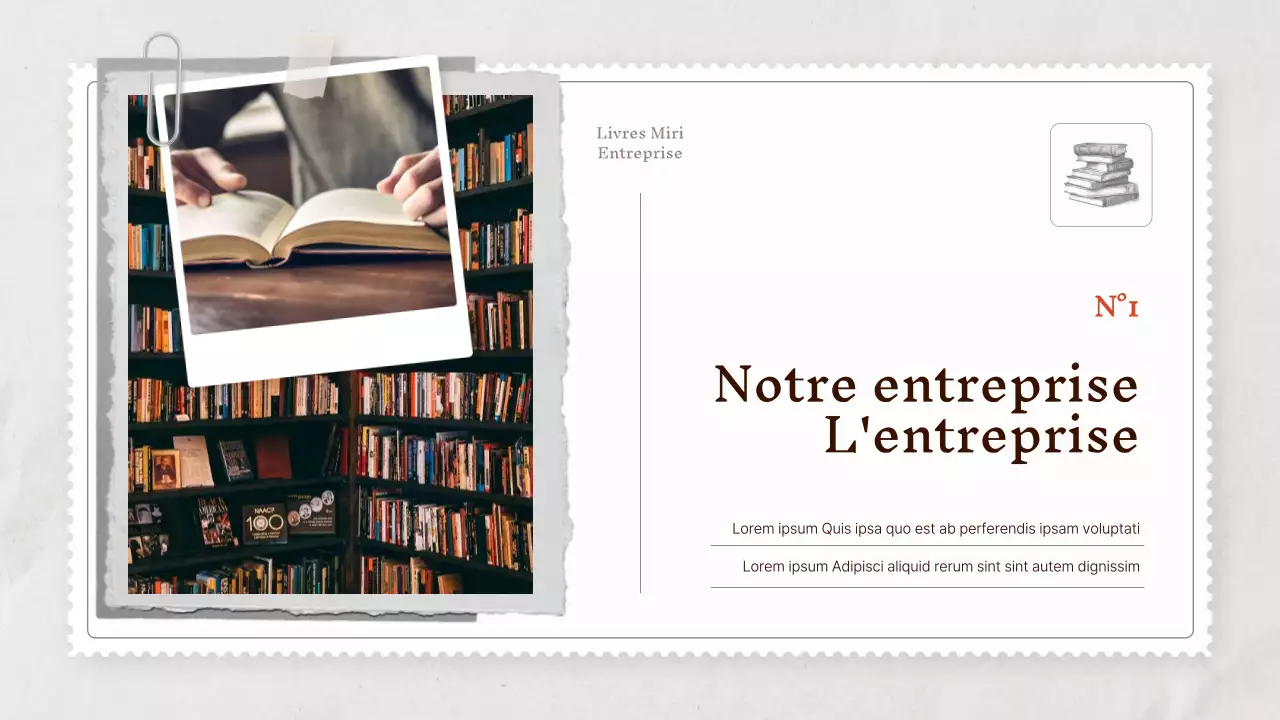 Un profil d'entreprise vintage en beige et gris