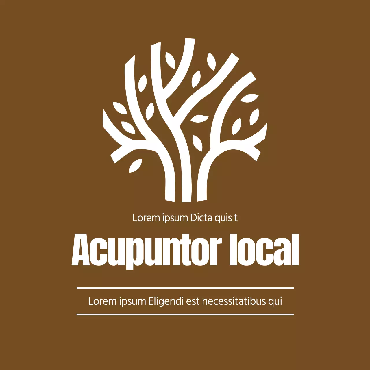 Estilo limpio en marrón y blanco para promocionar la señalización del logotipo de su clínica