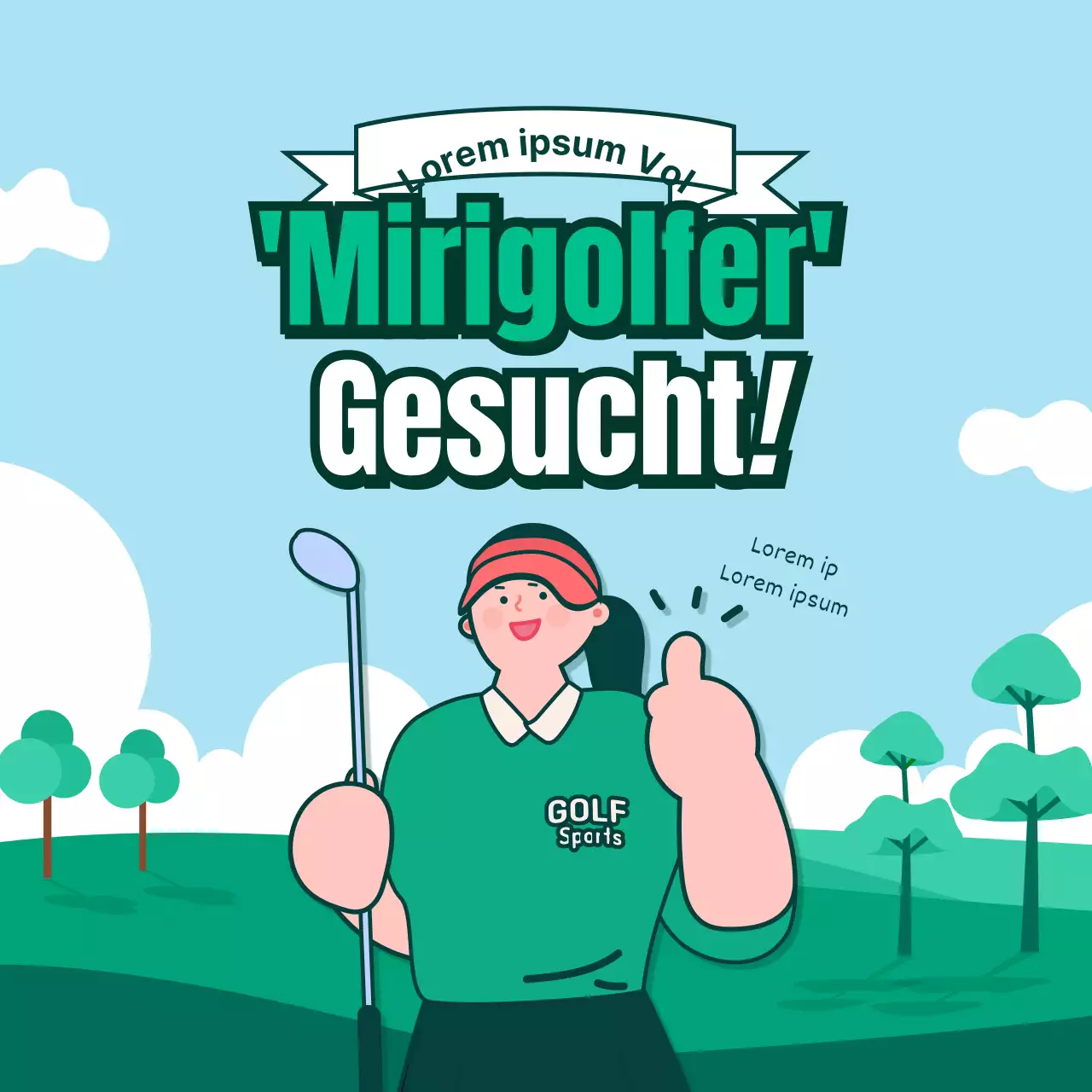 Firmengolfclub mit grünem Hintergrund CardNews