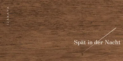 Izakaya-Design mit hellgrauen Kanji und diagonalen Linien