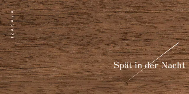 Izakaya-Design mit hellgrauen Kanji und diagonalen Linien