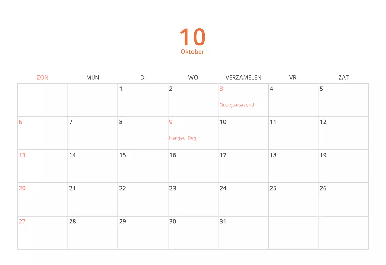 Schattige geïllustreerde groene bureaukalender met familiethema