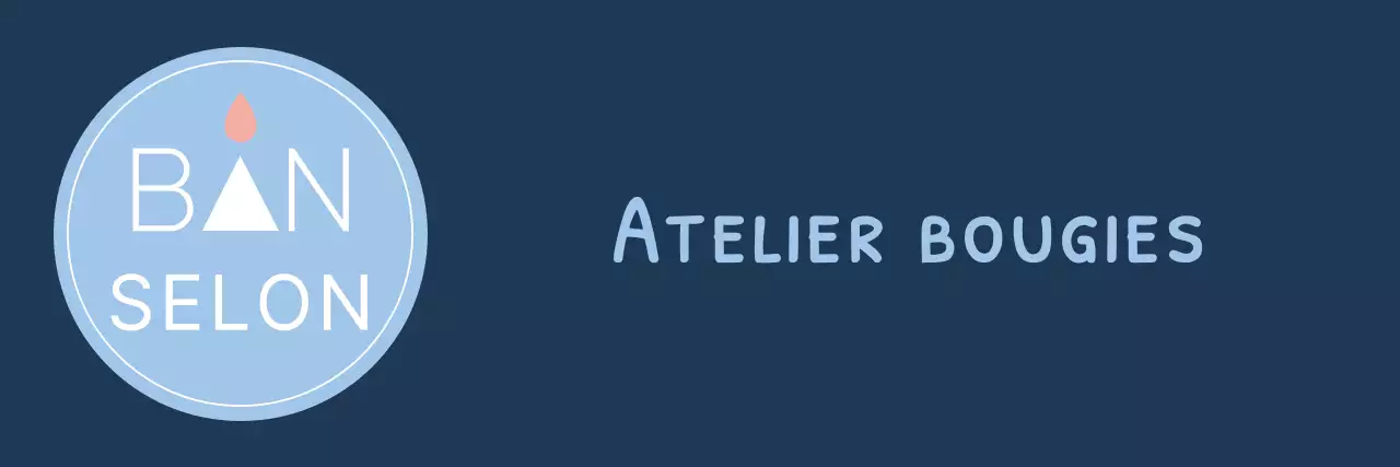 Logo texte simple et moderne en bleu clair et blanc pour le personnel et l'expérience d'un magasin de bougies.