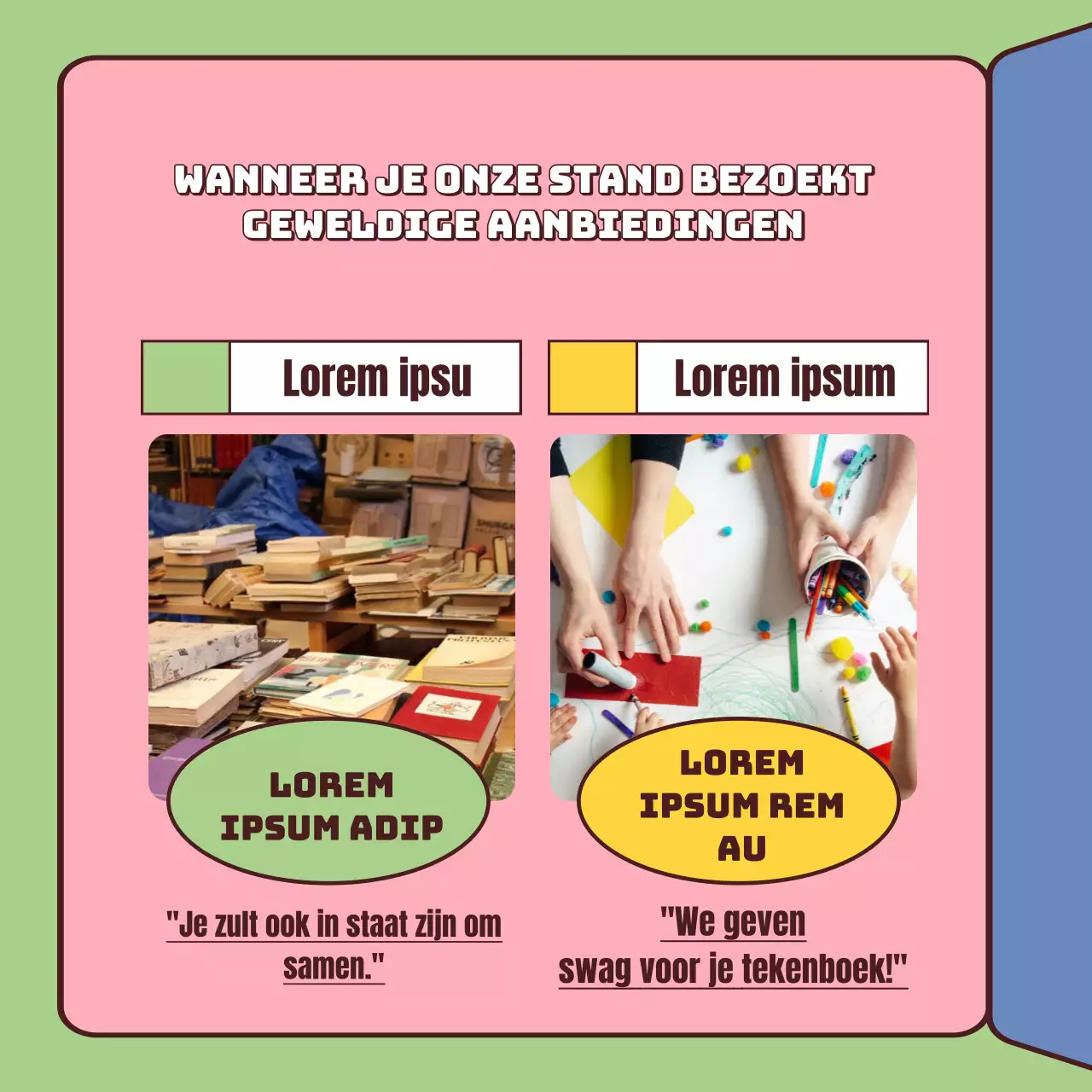 Een gids voor boekenbeurzen in een schattige geel-roze stijl