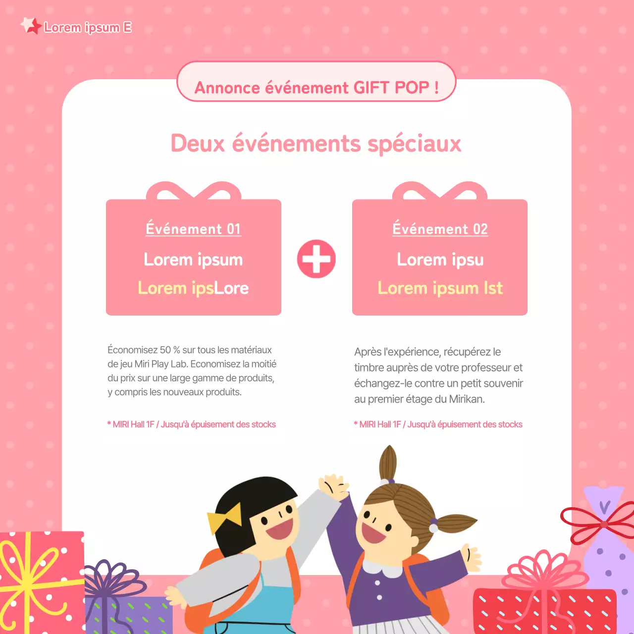Nouvelles cartes colorées pour la fête des enfants