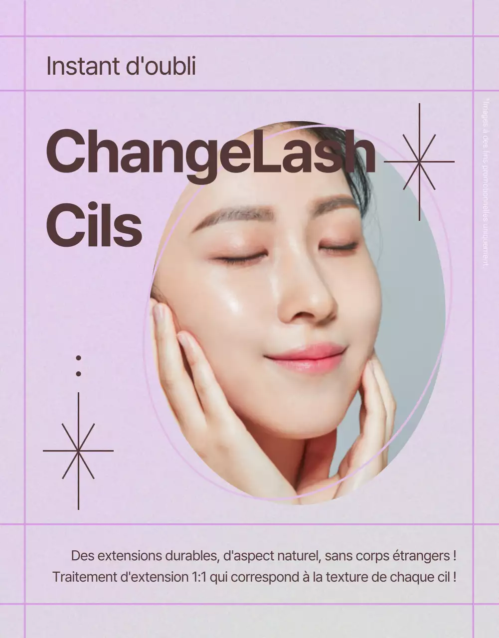 Guide de l'extension simple de cils mauves et bruns