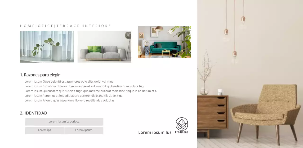 Calendario de interiorismo en blanco y limpio