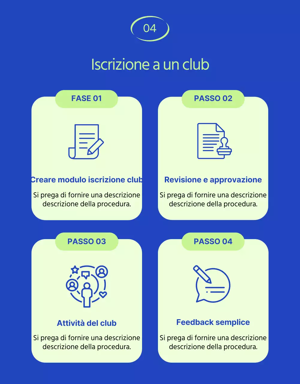 I club di tendenza del Blue's Workplace sono in cerca di presentazioni