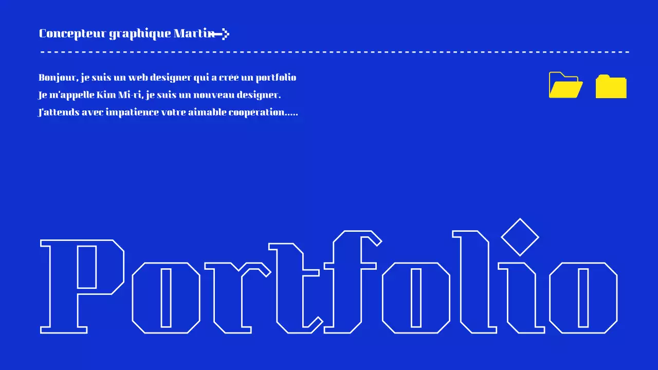 Présentation du portefeuille en bleu et jaune