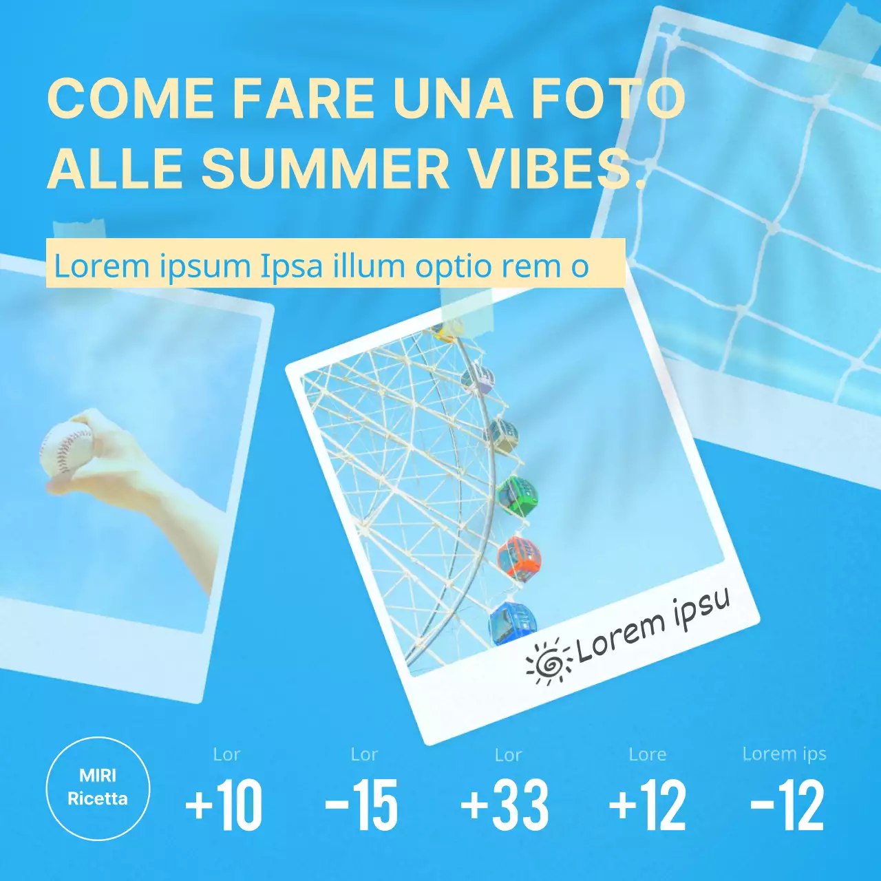 Come ritoccare una polaroid azzurra e gialla