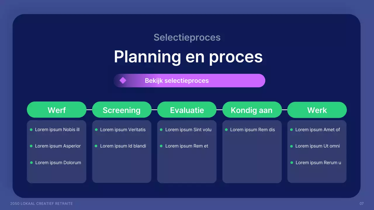 Lokale creatieven werven met vormen in marineblauw en accentkleuren