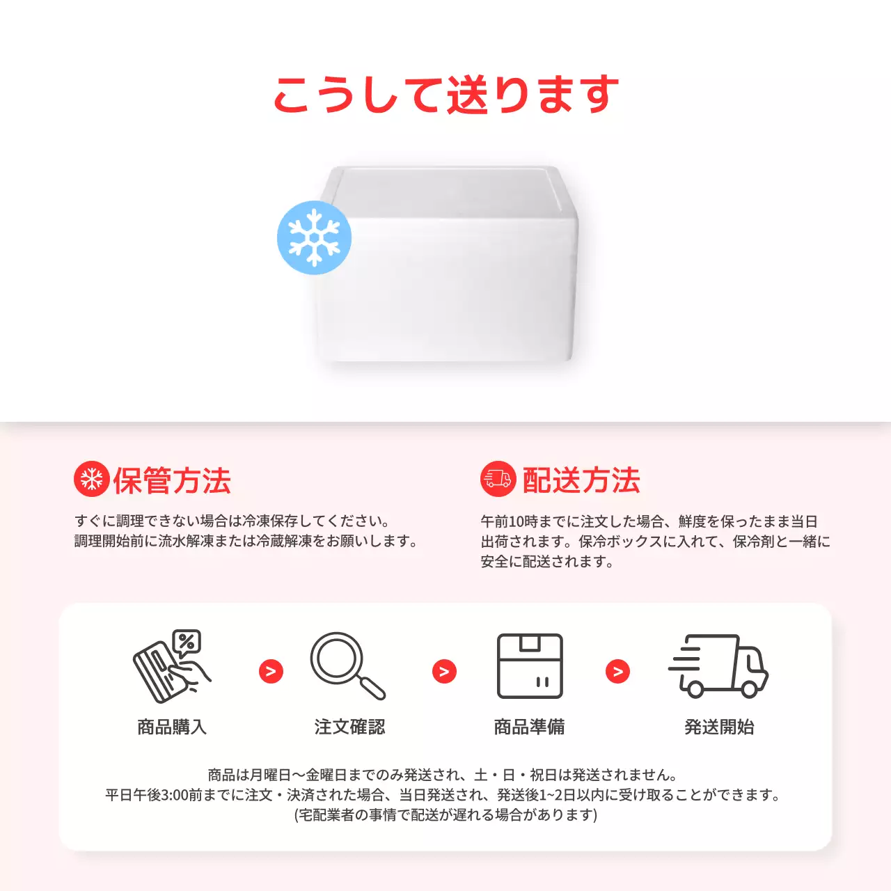 赤 シンプル ミールキット パンフレット SNS投稿 正方形