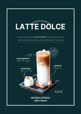 Pubblicizzate il vostro menu di bevande Sweet Latte