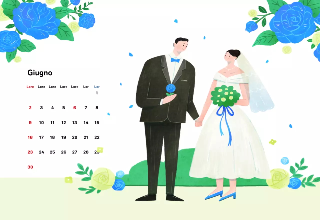 Un calendario di Capodanno caldo e illustrato