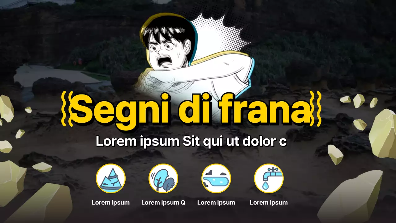 Informazioni sulle frane di gag gialle e nere