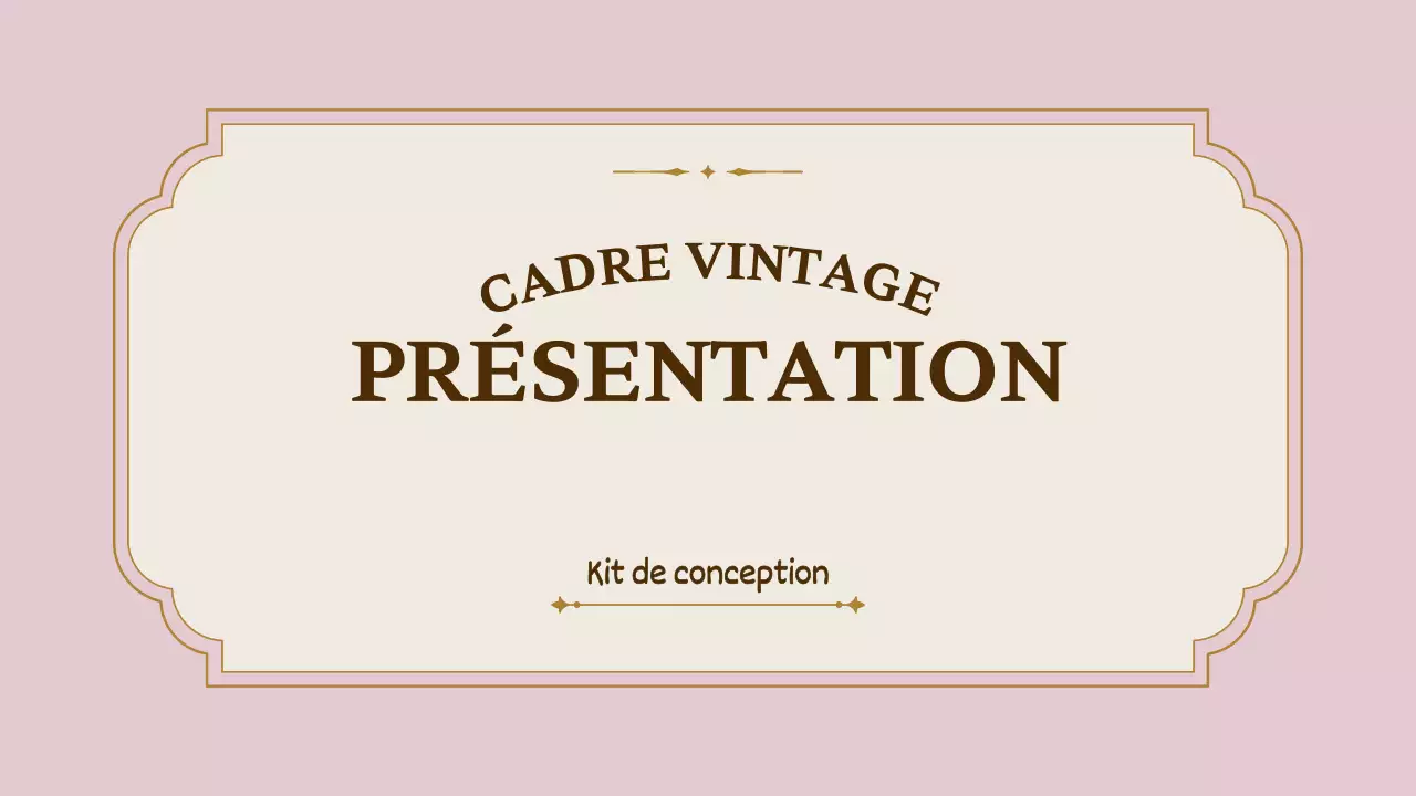 Kit de présentation du cadre vintage en rose et or