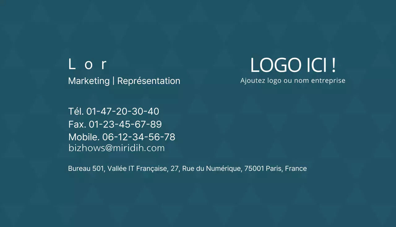 Cartes de visite d'entreprise