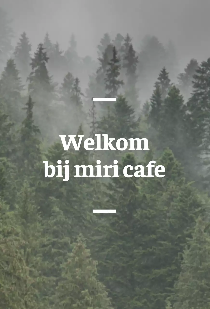 Engelstalig café balsa met sentimentele bewegwijzering met een foto van een bos.