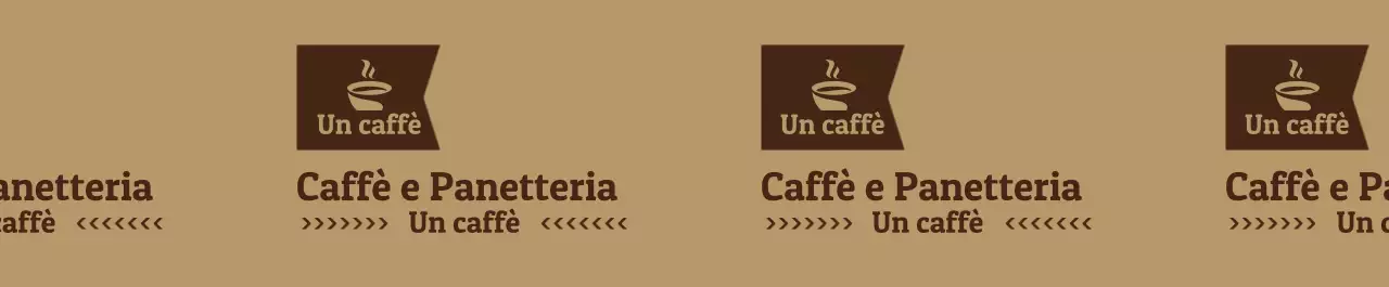 Motivo del logo del caffè in stile semplice in marrone chiaro e marrone