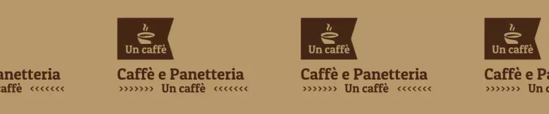 Motivo del logo del caffè in stile semplice in marrone chiaro e marrone