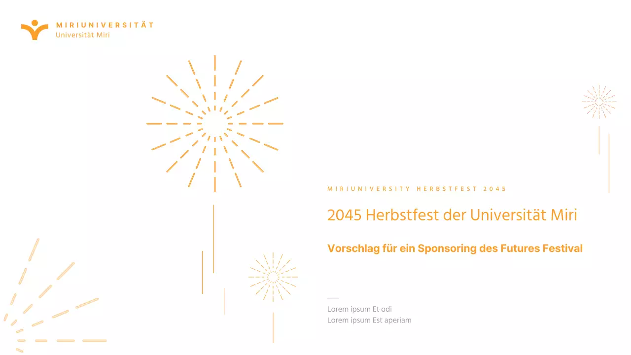 Einfache orangefarbene Präsentation zur Förderung des Hochschulfestes für Hochschulen und Universitäten