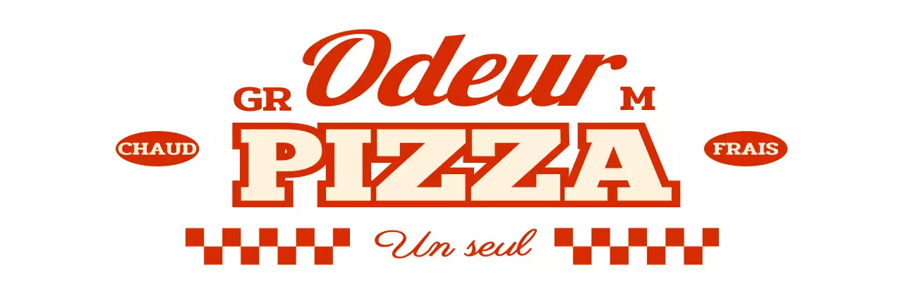 Tablier d'une seule ligne avec un logo de pizzeria d'inspiration vintage