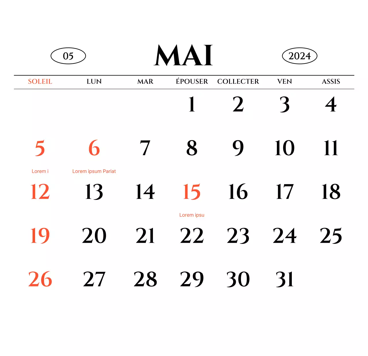 Calendrier mural de style simple avec concept de photographie de voyage émotionnelle en noir et blanc