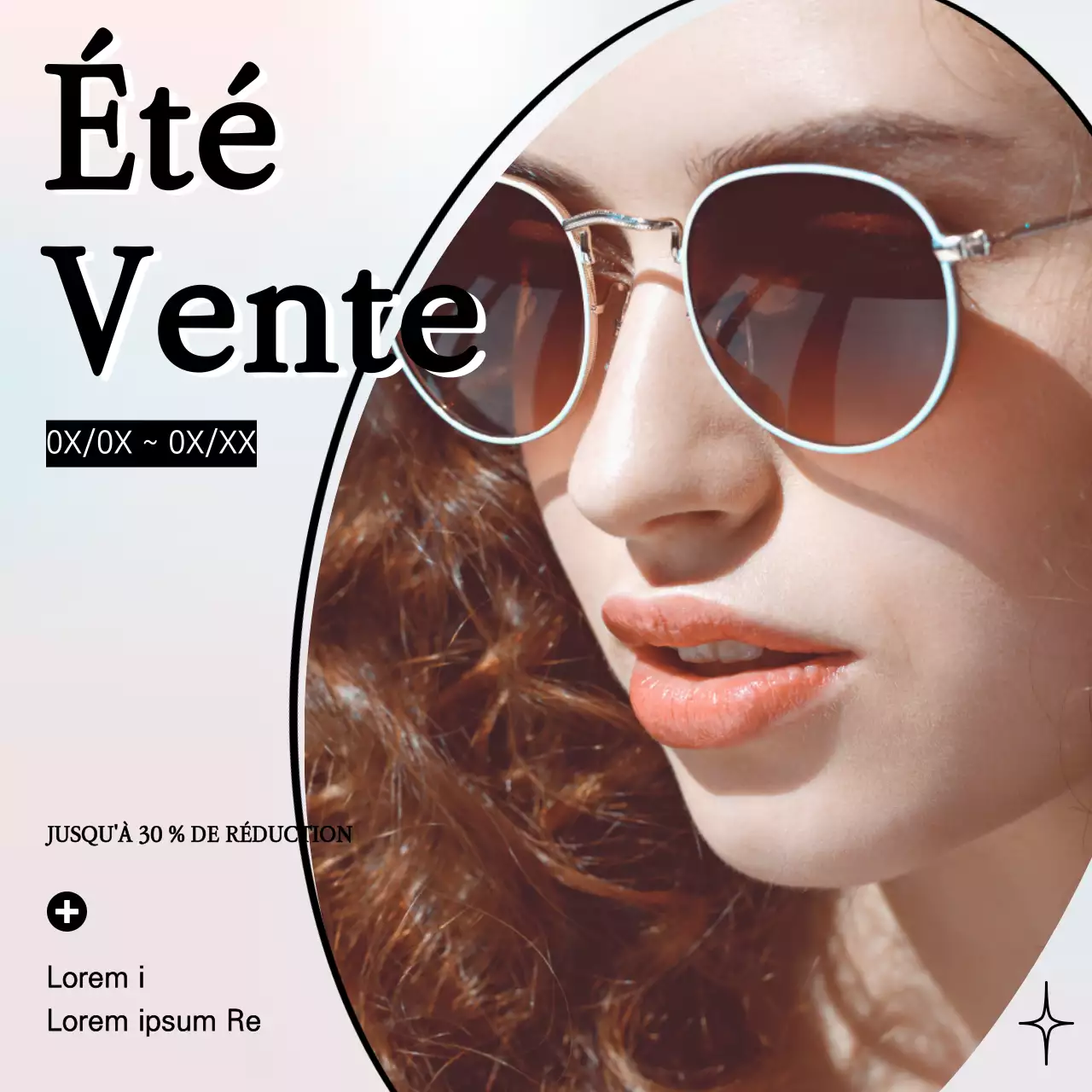 Modèle avec lunettes de soleil sur fond dégradé