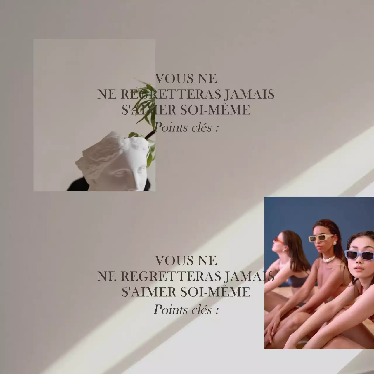 Ensemble de tableaux d'humeur de marque avec mise en page de photos neutres