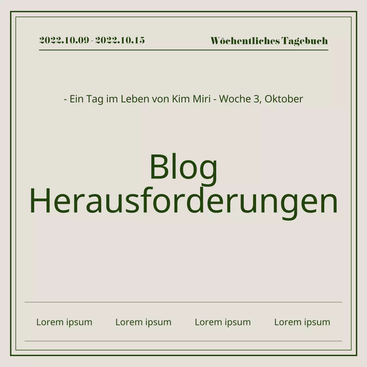 Blog-Challenge mit einem einfachen grünen Typografiekonzept