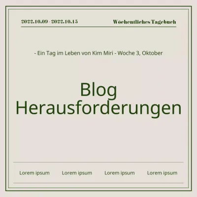 Blog-Challenge mit einem einfachen grünen Typografiekonzept
