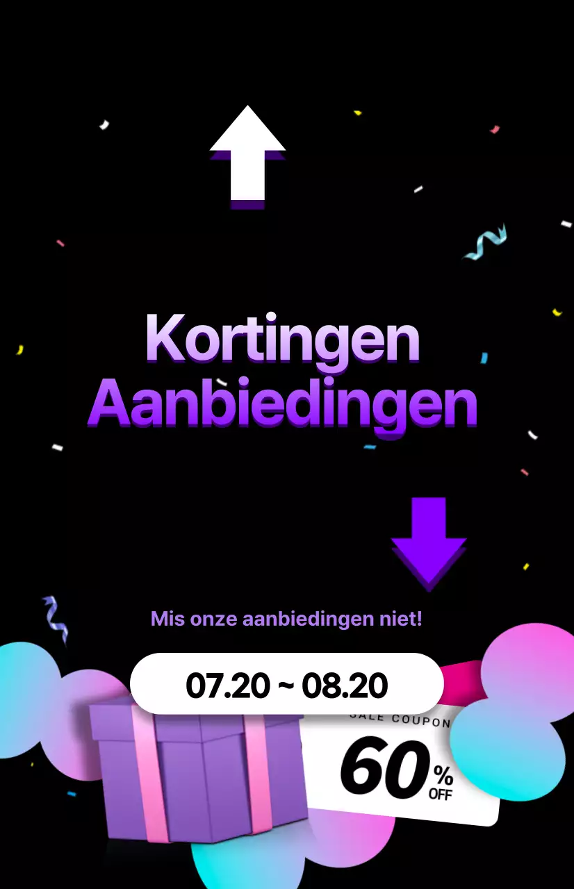 Een feestelijke uitverkoop in paars en zwart