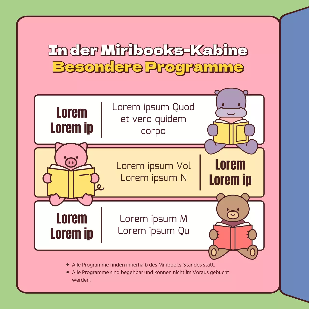 Ein Leitfaden für Buchmessen im niedlichen gelb-rosa Stil