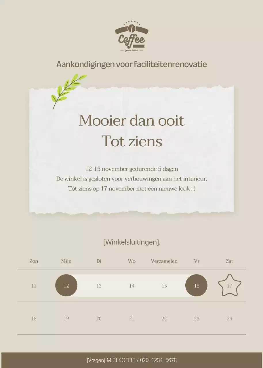 Winkelsluitingen in bruin