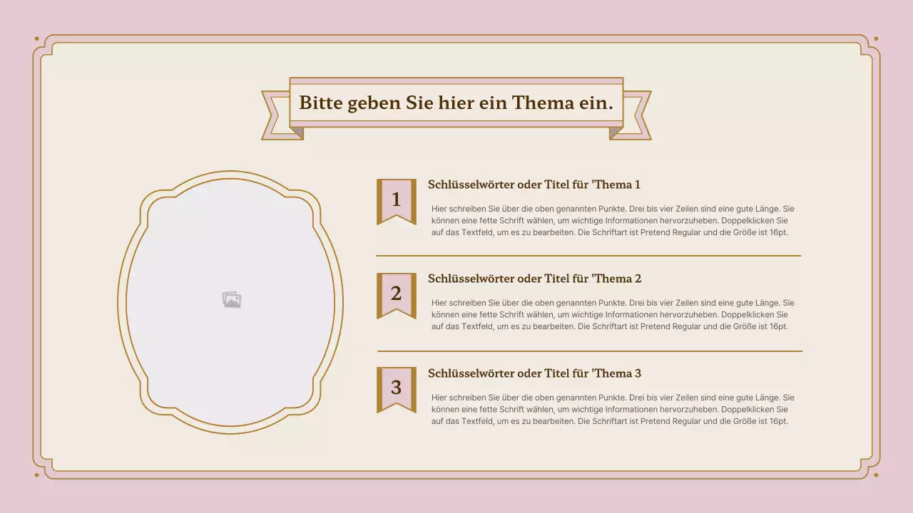 Präsentationskit für Vintage-Rahmen in Rosa und Gold