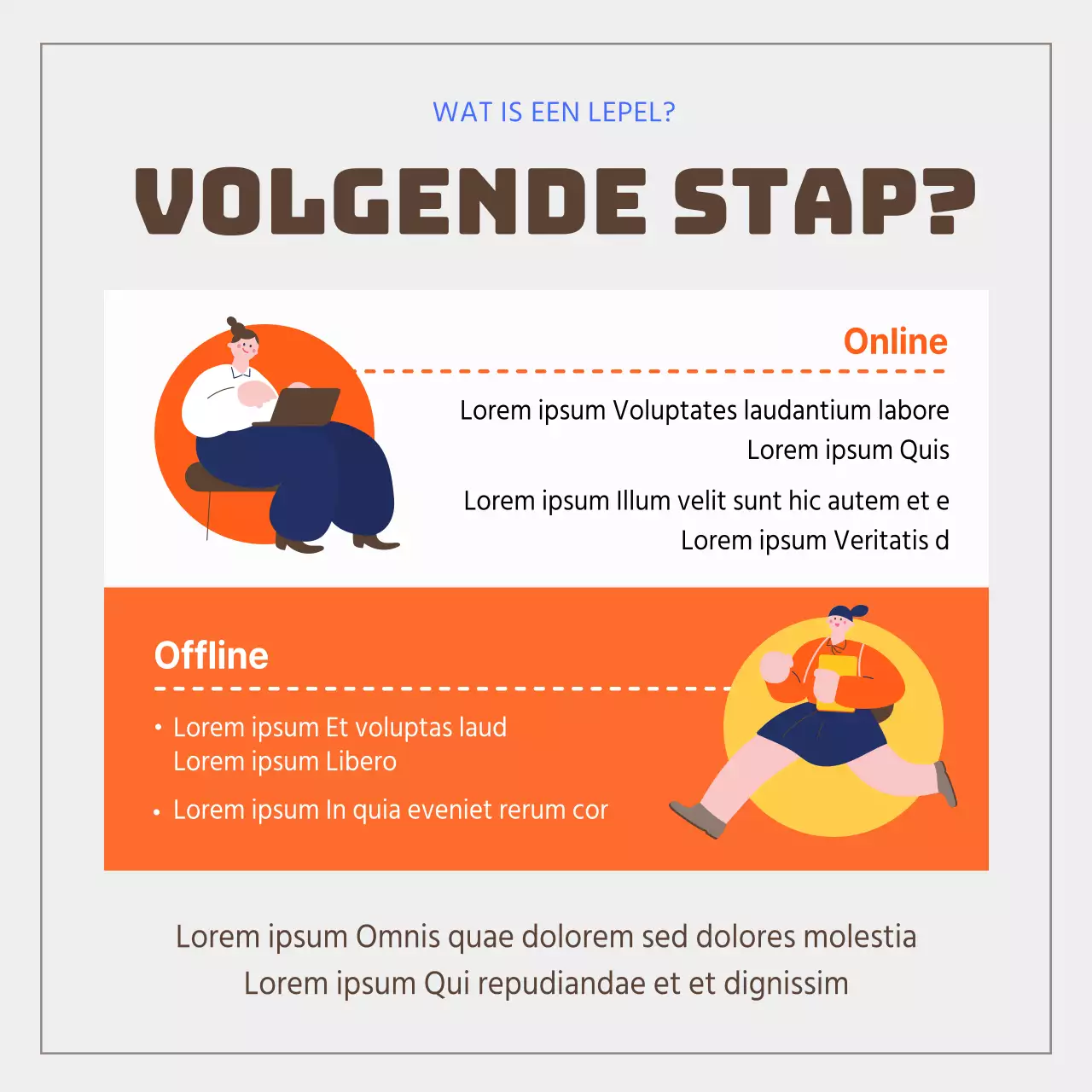 Een minimalistische reisgids in oranje en blauw