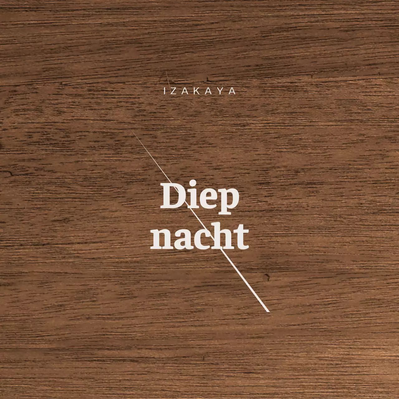 Izakaya-ontwerp met lichtgrijze kanji en diagonale lijnen