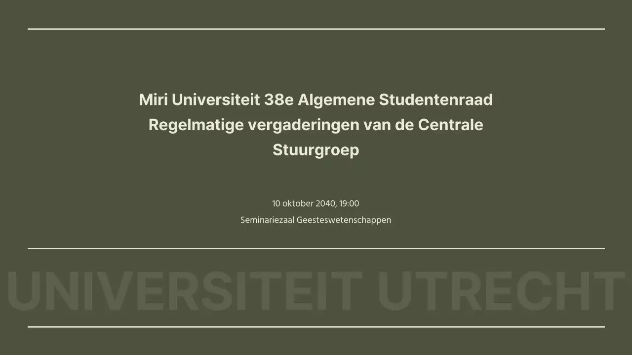 Een gewone studentenraadsvergadering in kaki en een nette look