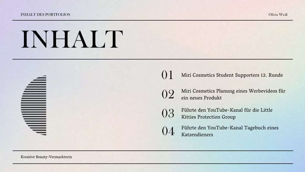 Ein luxuriöses Beauty-Marketing-Portfolio in Lila und Blau