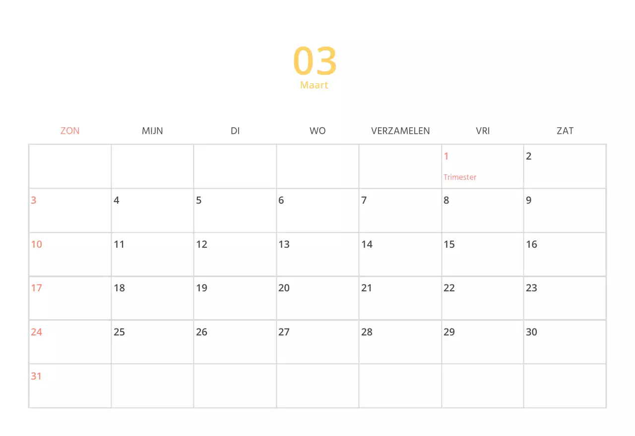 Schattige geïllustreerde groene bureaukalender met familiethema