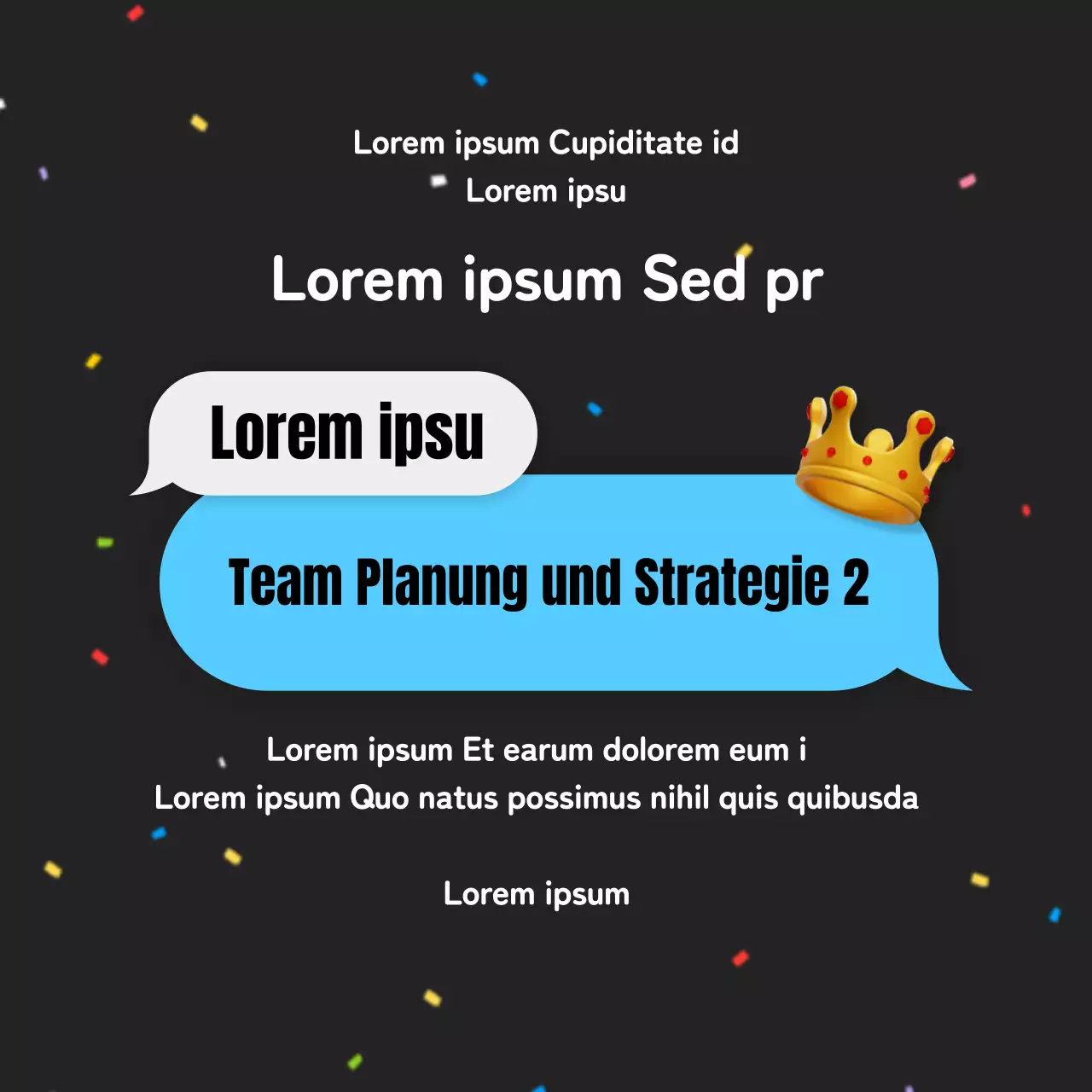 Bekanntgabe der Ergebnisse eines internen Wettbewerbs für ein hübsches blaues und gelbes Konzept