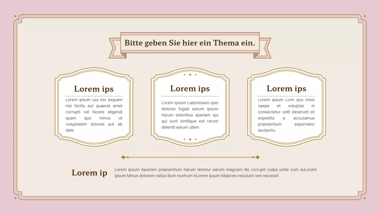 Präsentationskit für Vintage-Rahmen in Rosa und Gold