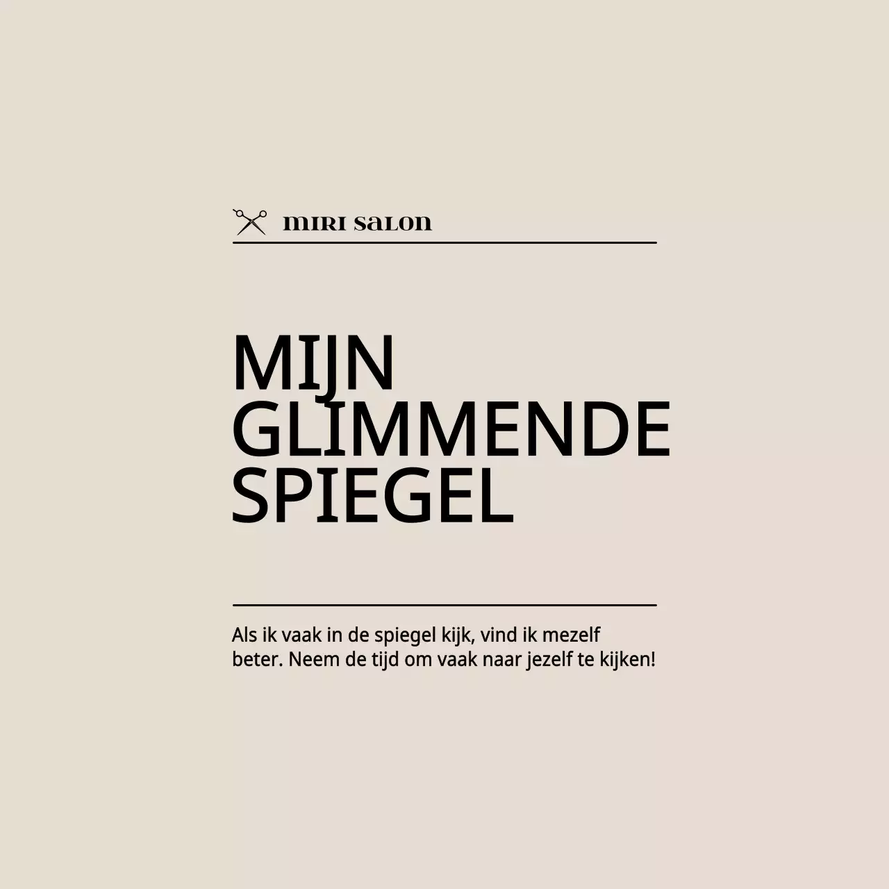 Emotionele beauty-gerelateerde tekst in lichtbruin en zwarte opmaakstijl Promotie en merchandise voor schoonheidswinkels