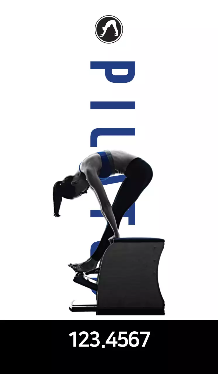 Promoot Pilates in een moderne stijl met silhouetten van sporters.