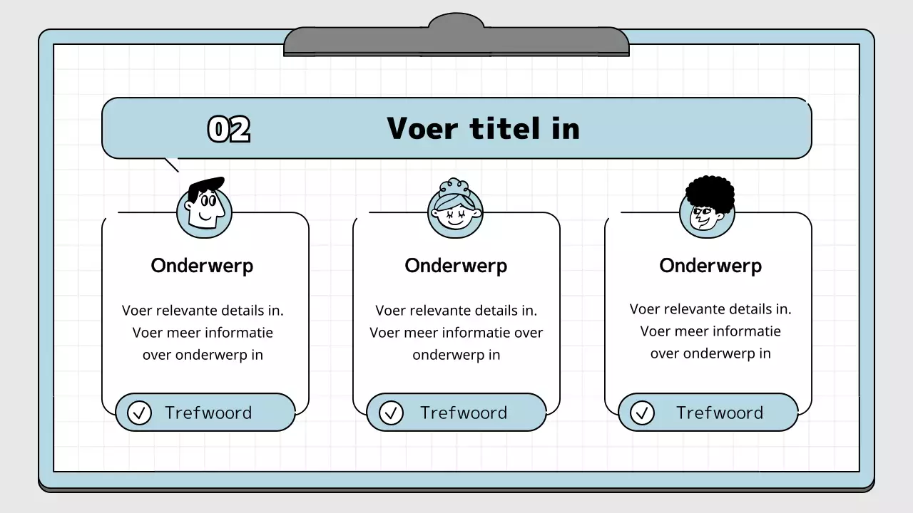 Lichtblauw en wit notitieblok concept onderwijspresentatieset